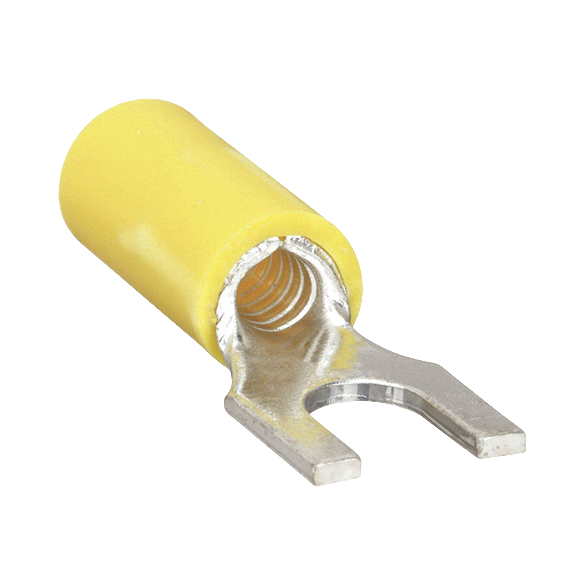 RC1157-100|Terminal tipo horquilla ( espada ) aislada / 12 - 10 AWG / Amarillo / Paquete de 25 piezas.